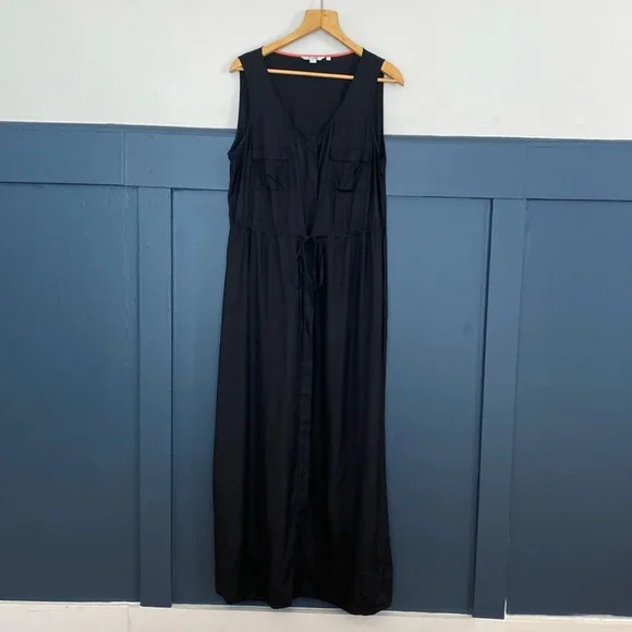 Boden | Dresses | Gently Used Black Boden Silk Blend Button Front Maxi Dress  4l | Poshmark